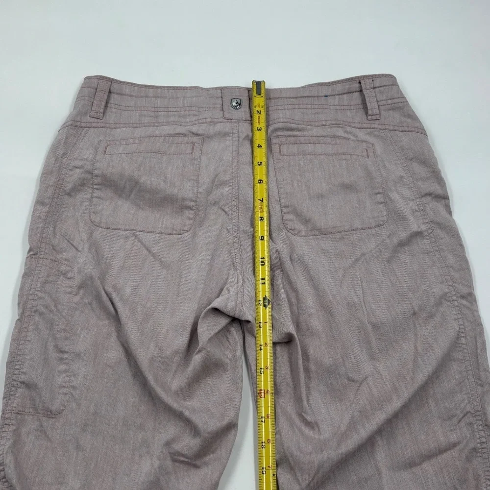 Kuhl Women 12 Reg Cabo Mauve Linen Blend Straight Leg Hiking Outdoor Pants - Picture 8 of 9